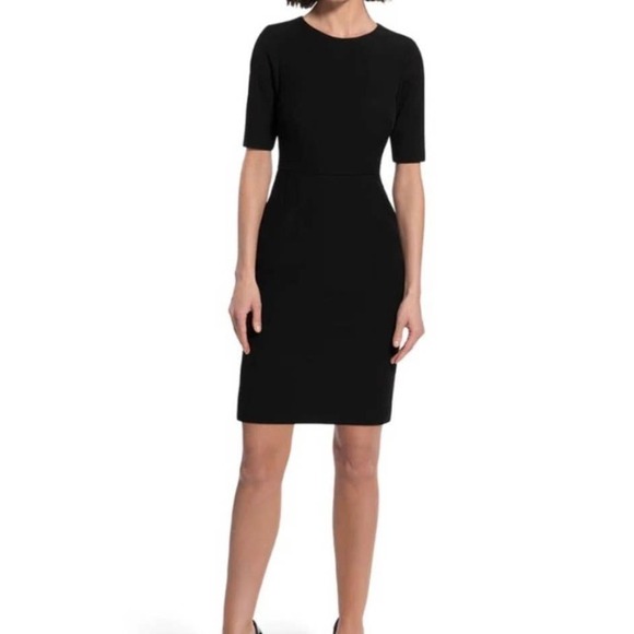 Laws of Motion The Alpha Dress Women's 14 Black Sheath Classic Stretch Tailored - Picture 1 of 10